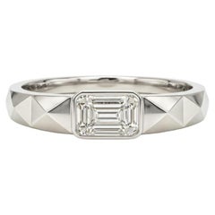 Moissanite solitaire ring for men silver, gold