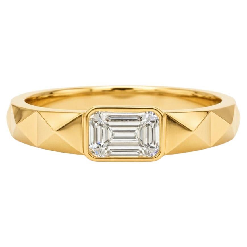 For Sale:  Moissanite solitaire ring for men silver, gold