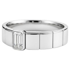 Moissanite solitaire ring for men silver, gold