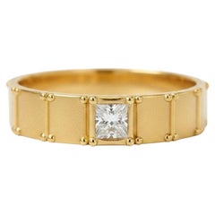Moissanite solitaire ring for men silver, gold