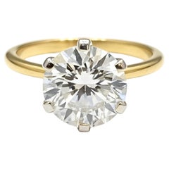 Moissanite Solitaire Round Engagement Ring For Women 925 Sterling Silver Ring.