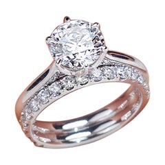 Moissanite Solitare And Eternity Band Ring 925 Sterling Silver Anniversary Ring