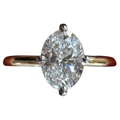 Moissanite Solitare Ring 14k Yellow Gold Engagement Ring with 2 cts Moissanite