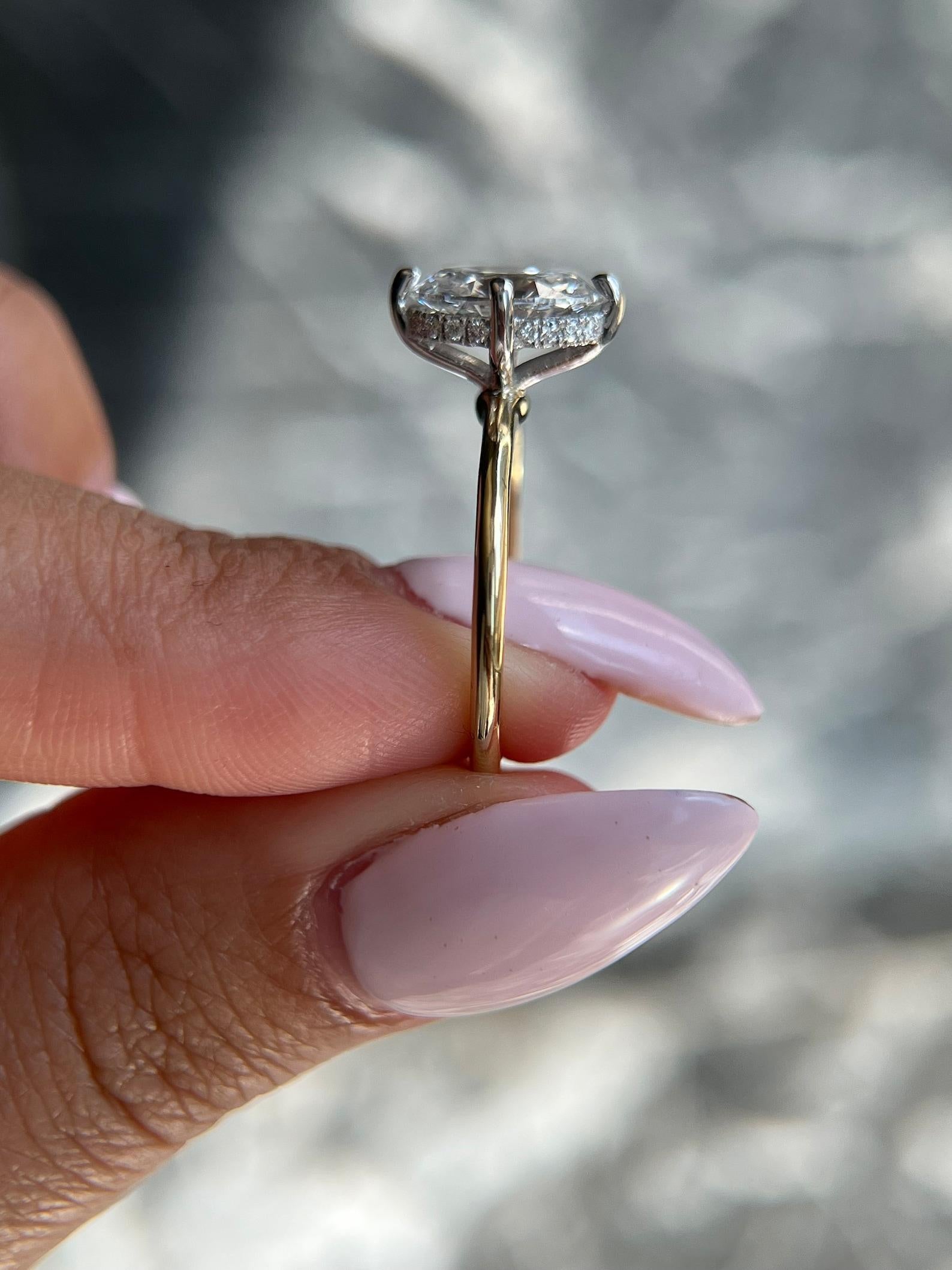 Moissanit Solitär Ring 925 Sterlingsilber Verlobungsring Geschenk für Damen. (Art déco)