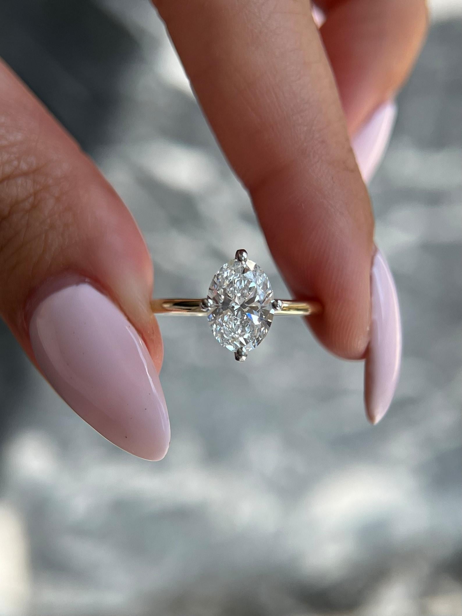 Moissanit Solitär Ring 925 Sterlingsilber Verlobungsring Geschenk für Damen. 3
