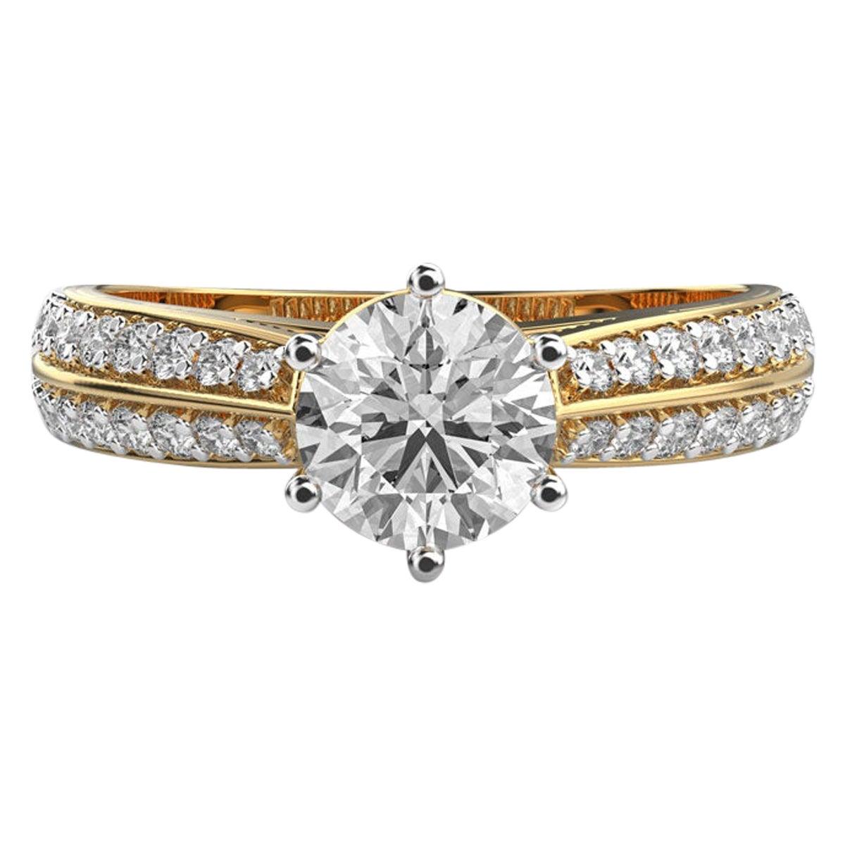 Moissanite Solitare Ring 925 Sterling Silver Moissanite Engagement Ring For Her.