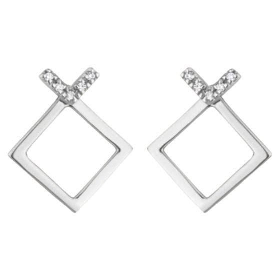 Orecchini quadrati di moissanite in argento 925 Orecchini a coppia regalo per le donne. in vendita