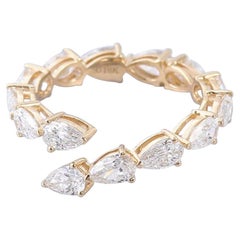 Moissanite Stone Pear Shape Moissanite Anillo de Plata de Ley 925 Regalo para Mujer.