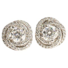 Moissanite Stud Earrings 925 Sterling Silver Earrings Anniversary Gift For Her.