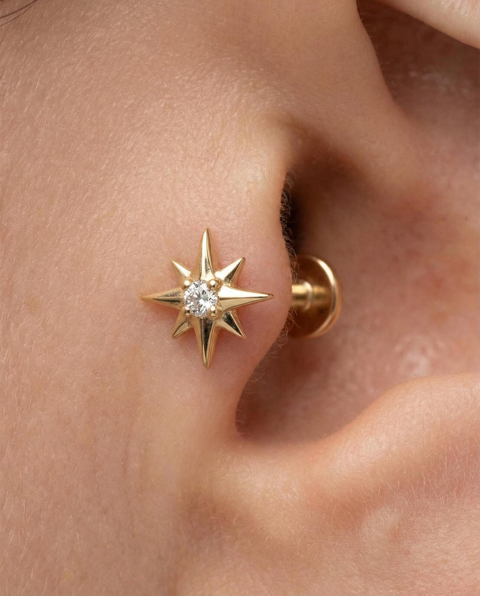 Moissanite Stud Earrings Birthday Gift 925 Sterling Silver Star Shaped Studs.