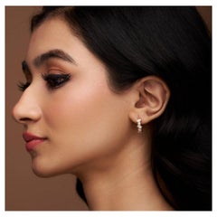 Moissanite Studs 925 Sterling Silver Hoop Earrings Unique Wedding Gift For Her.