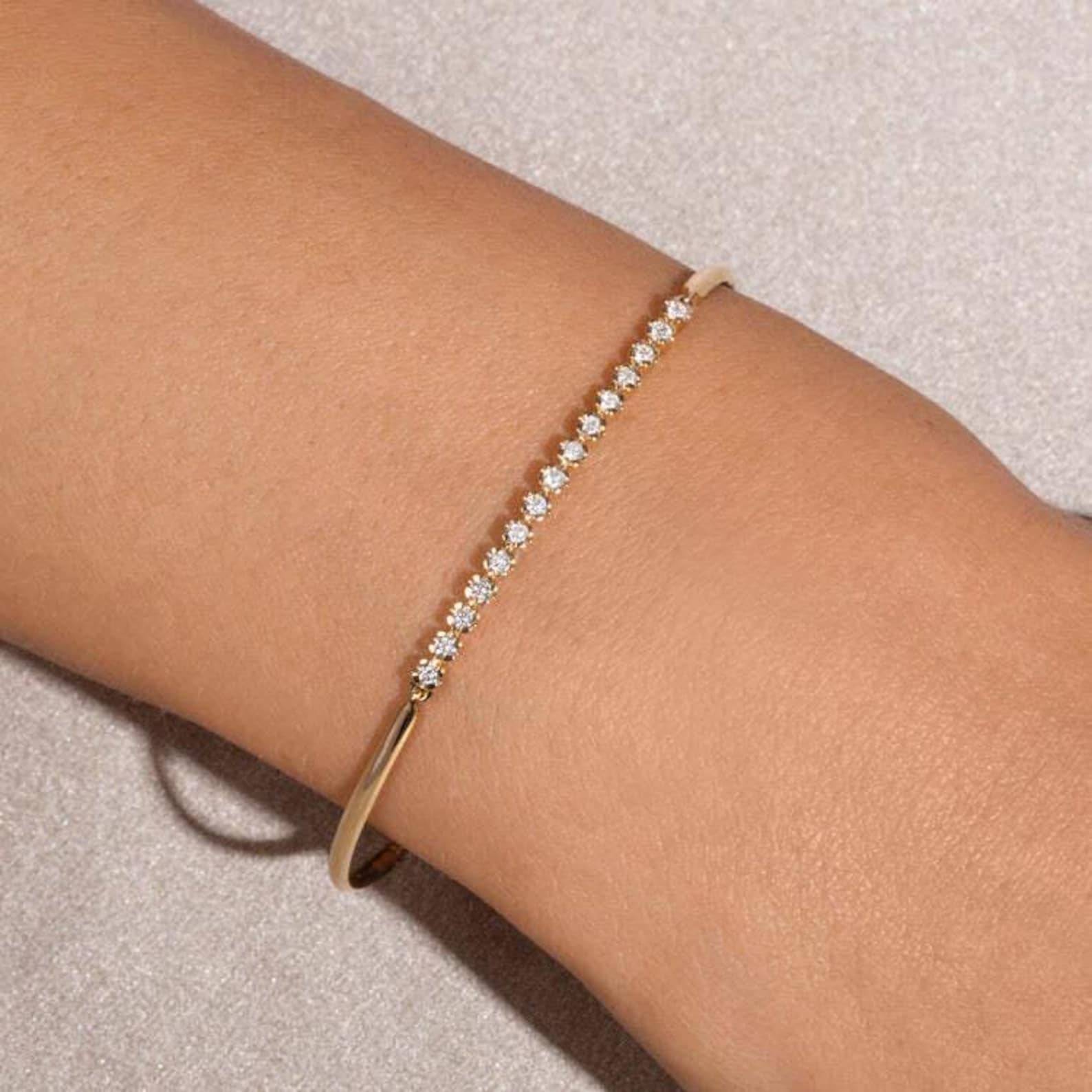 Moissanite Tennis-Armband 925 Sterling Silber Armreif Armband Schönes Geschenk.