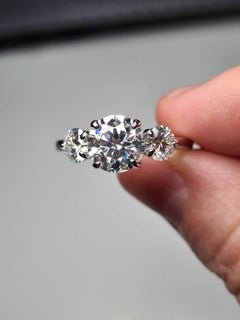 Moissanite Three Stone Wedding Ring For Women 925 Silver Ring.