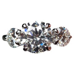 Moissanite Three Stone Wedding Ring For Women 925 Silver Ring.