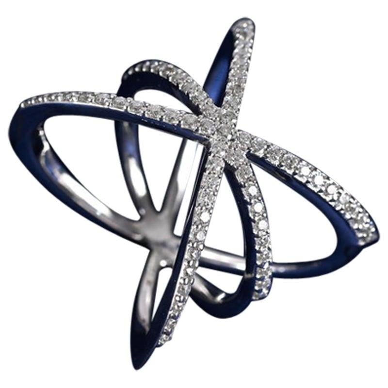 Moissanite Unique Design Ring 925 Sterling Silver Delicate Promise Ring For Her For Sale