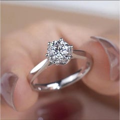 Moissanite Wedding Ring 2 Ct Sterling Silver Solitare Ring Wedding Gift For Her.