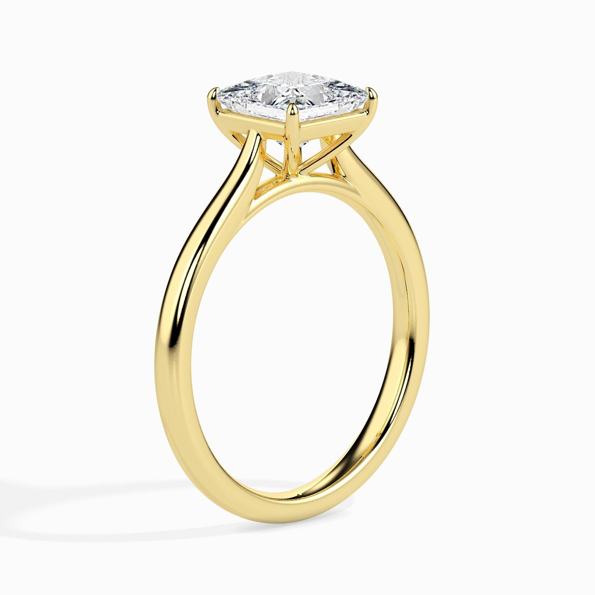 Moissanit Ehering Verlobung 925 Sterling Silber 1 ct Prinzessinnenschliff 4