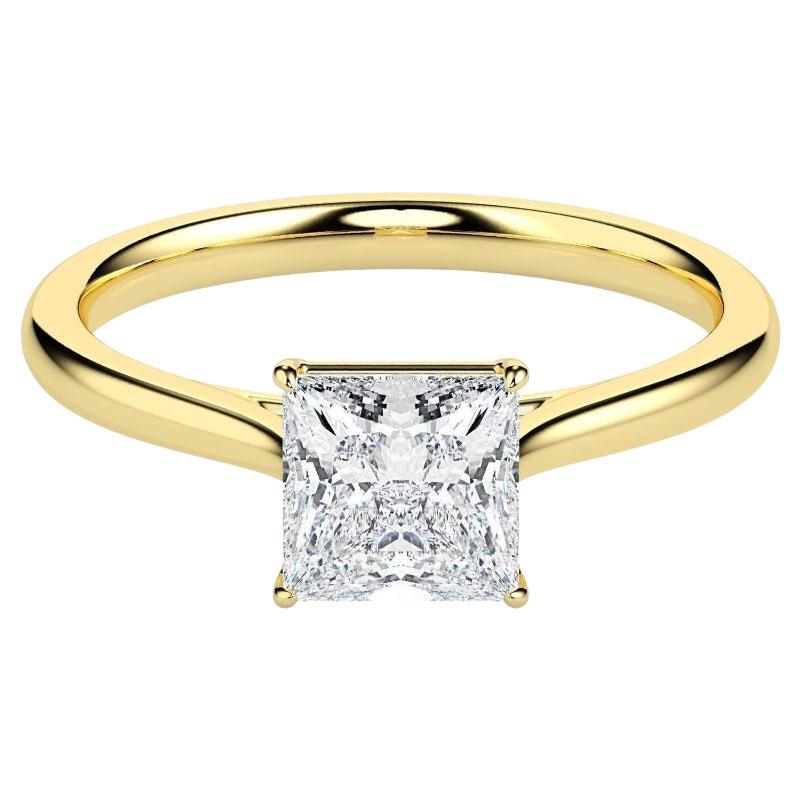 Moissanite Wedding Ring Engagement 925 sterling Silver 1 ct princess cut