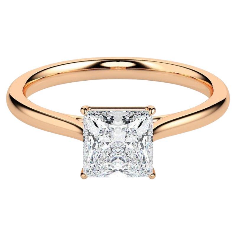 Moissanite Wedding Ring Engagement 925 sterling Silver 1 ct princess cut