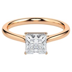 Moissanite Wedding Ring Engagement 925 sterling Silver 1 ct princess cut