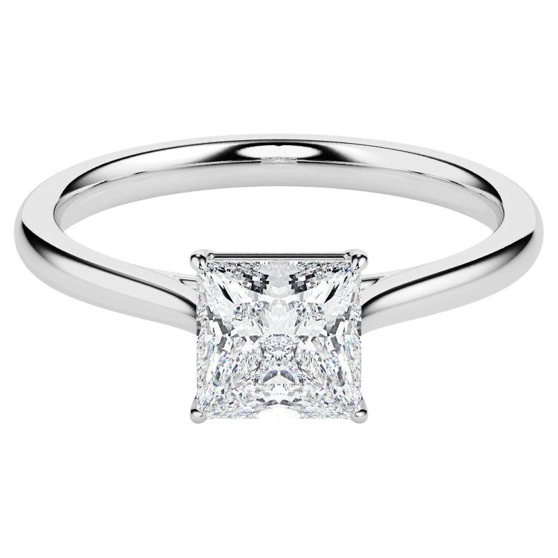Moissanite Wedding Ring Engagement 925 sterling Silver 1 ct princess cut