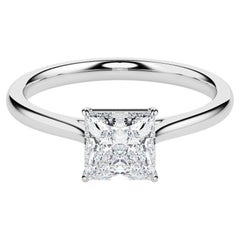 Moissanite Wedding Ring Engagement 925 sterling Silver 1 ct princess cut