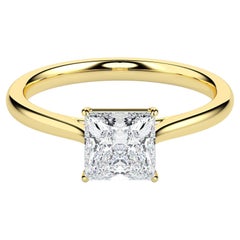 Anello nuziale in moissanite di fidanzamento in argento 925 da 1 ct con taglio a principessa