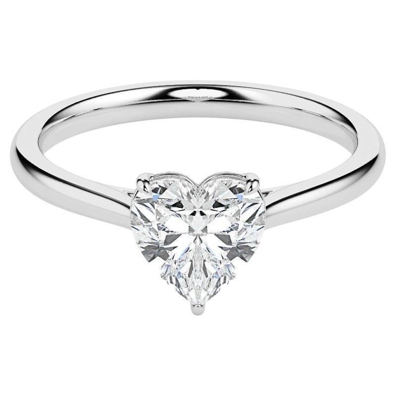 Moissanite Wedding Ring Engagement 925 sterling Silver 1.20 ct heart shape For Sale