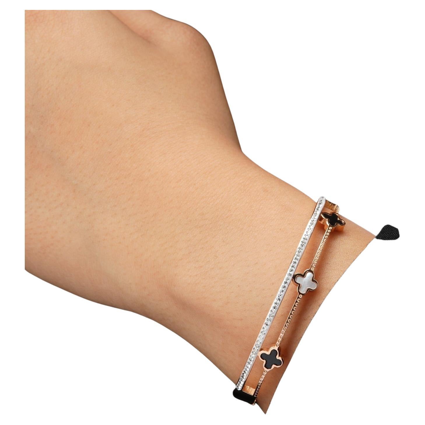 Moissanite woman's  bracelets 925 Silver woman's clover Enamel  bracelets