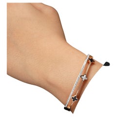 Moissanita mujer  pulseras 925 Plata trébol mujer Esmalte  pulseras