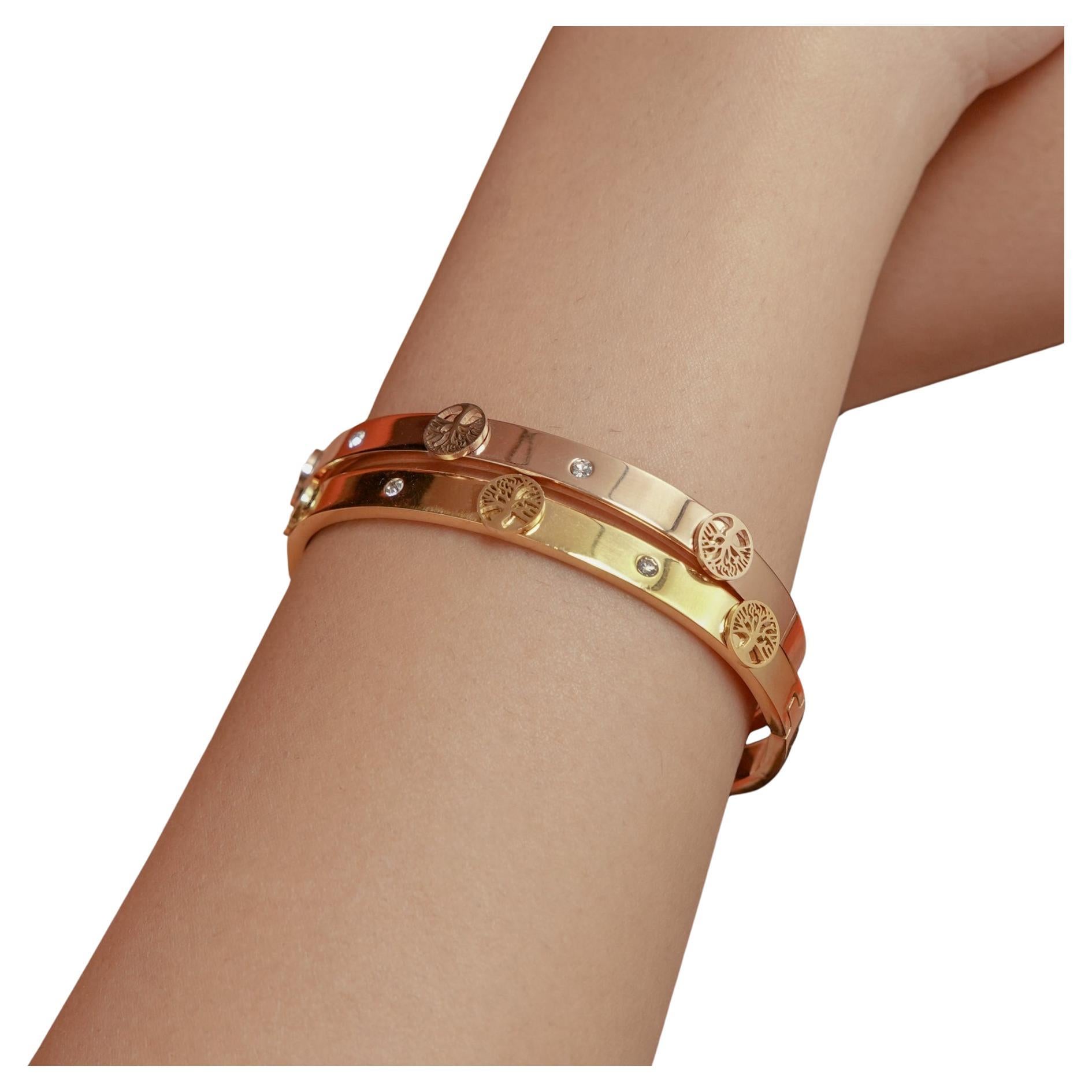  Moissanite lifetree woman's  bracelets 925 Silver 
925 Sterling Silver 

Color: Gold; Rosegold 
Plating: 
Gold  Plated; Rosegold  Plated
Material: Sterling Silver 
Size: 
18 cm (Inner Circumference)
6.3 cm (Diameter) 
Shape: Oval Shape 
Clasp Type: