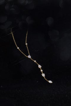 Moissanite Y Shaped Necklace Beautiful Gift For Her 925 Sterling Silver Necklace