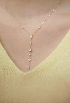 Moissanite Y Shaped Necklace Beautiful Gift For Her 925 Sterling Silver Necklace