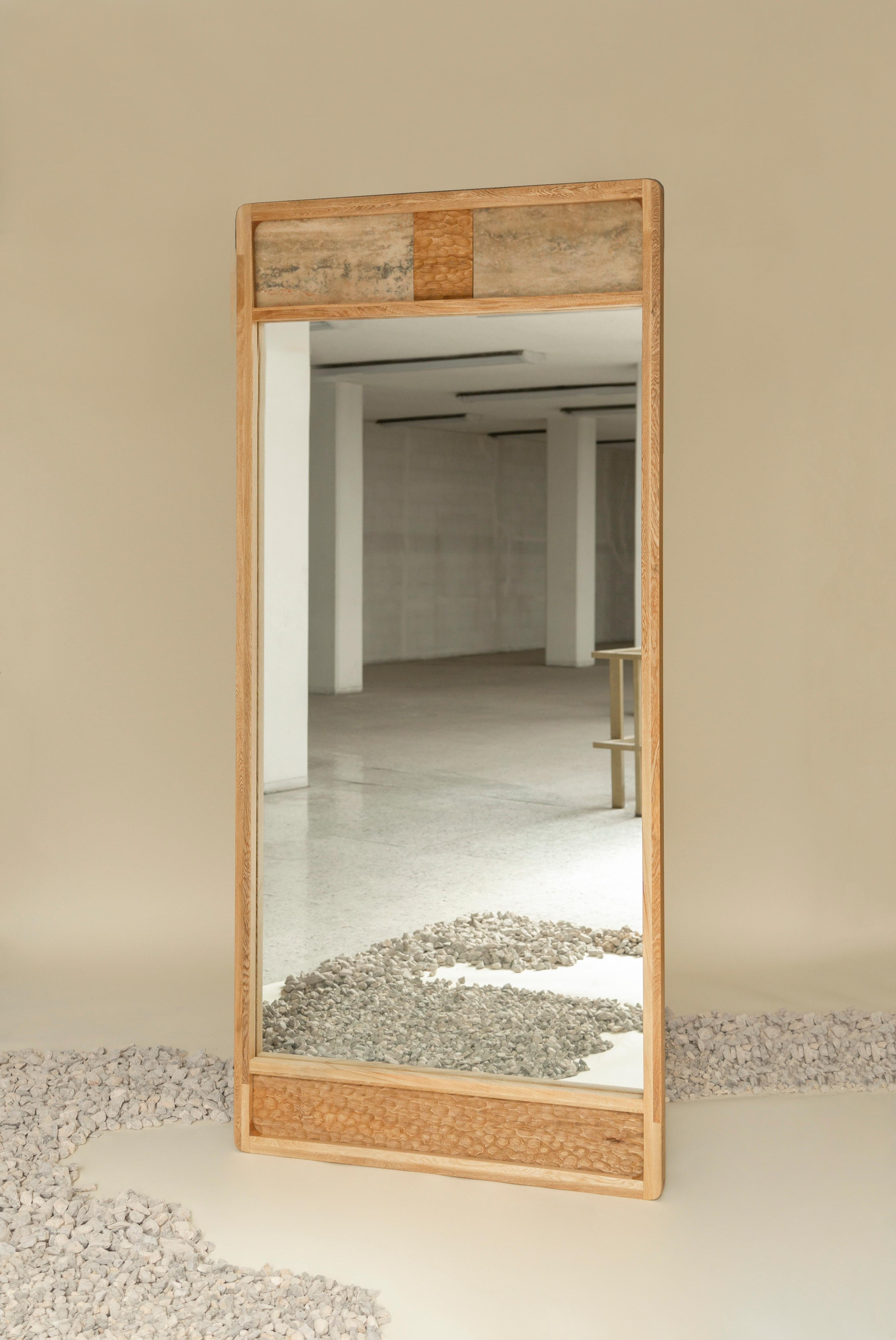 mango wood floor mirror