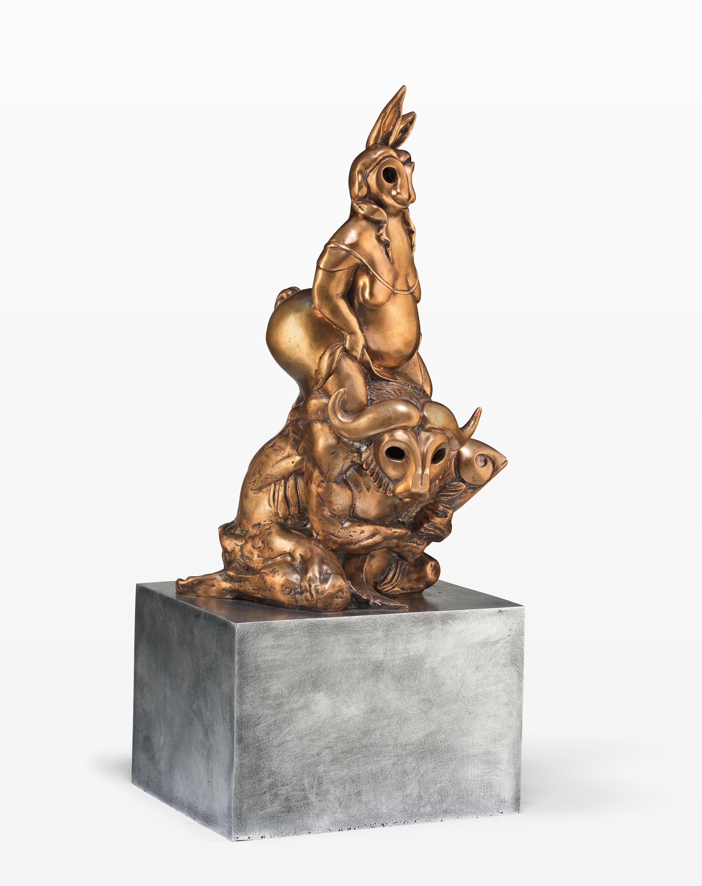 Figurative Sculpture Mojtaba Ramzi - Minotaure - Sculpture, Bronze