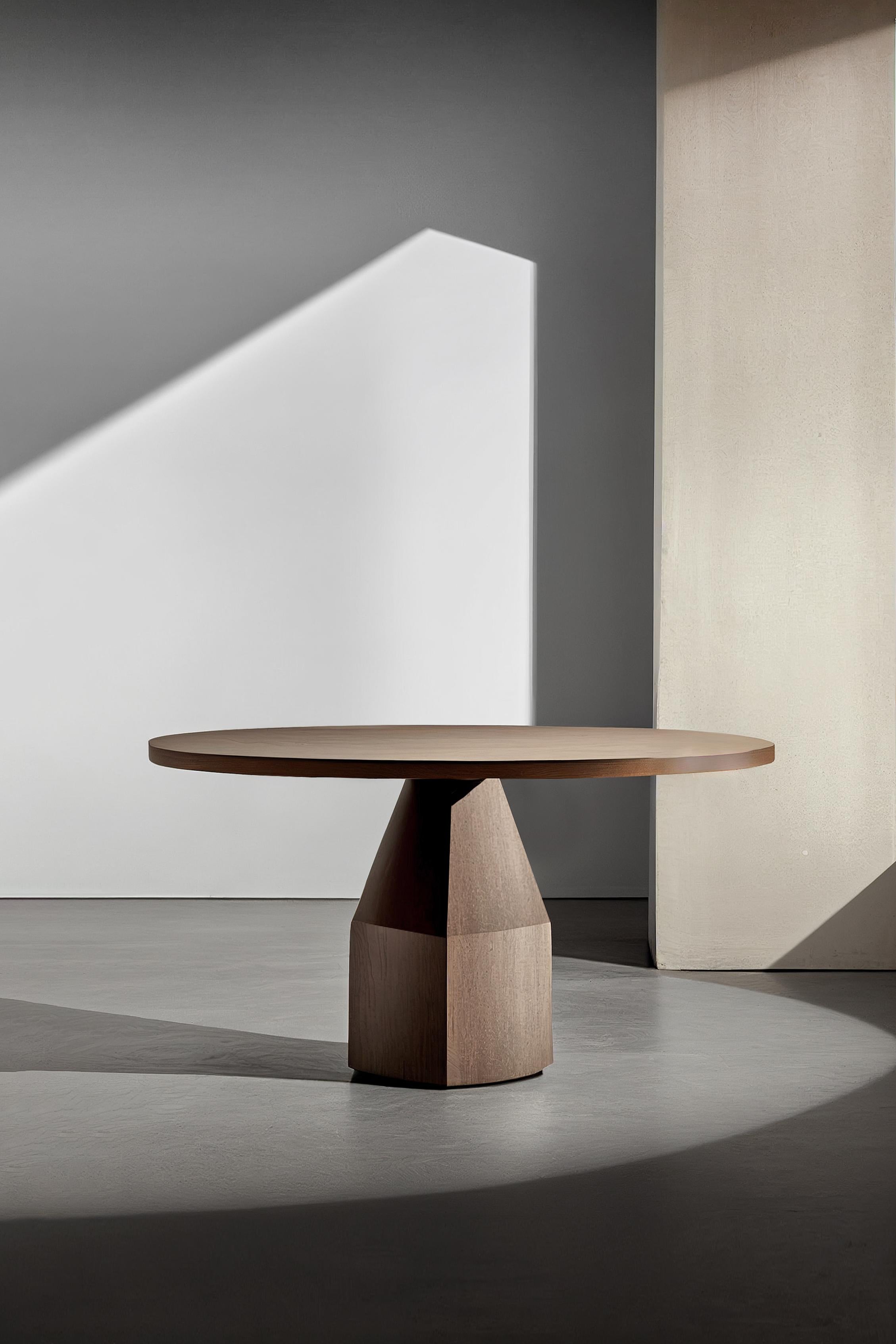 Moka esstisch, runder tisch für vier von NONO.

Der Moka Esstisch ist eine skulpturale Esstisch-Kollektion, die von der ikonischen italienischen Mokkakanne inspiriert ist. Die aus Massivholz gefertigten, zeitgenössischen Formen sind ein Entwurf
