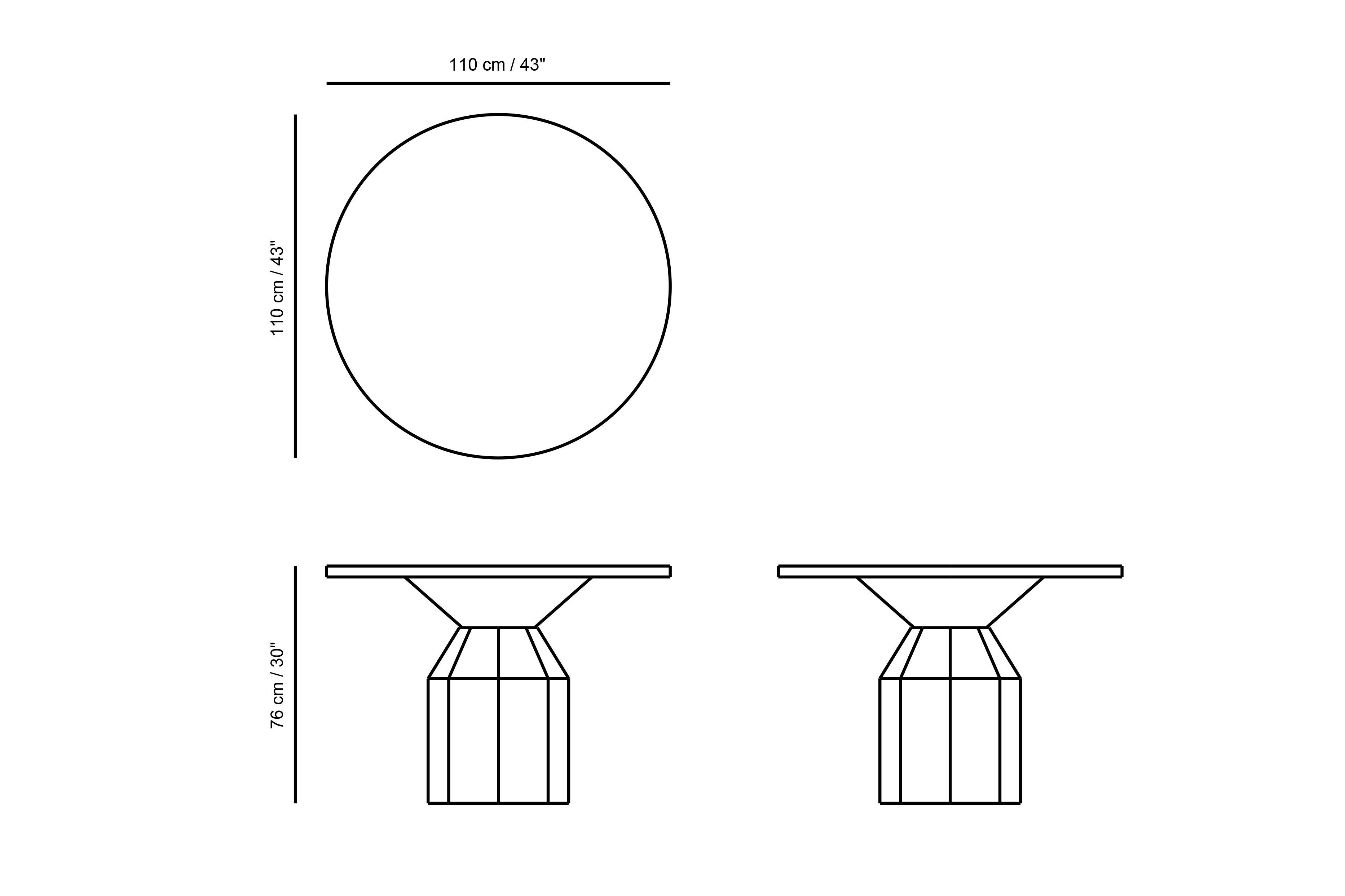 Modern Moka Dining Table C, Round Table for Four by Nono  For Sale