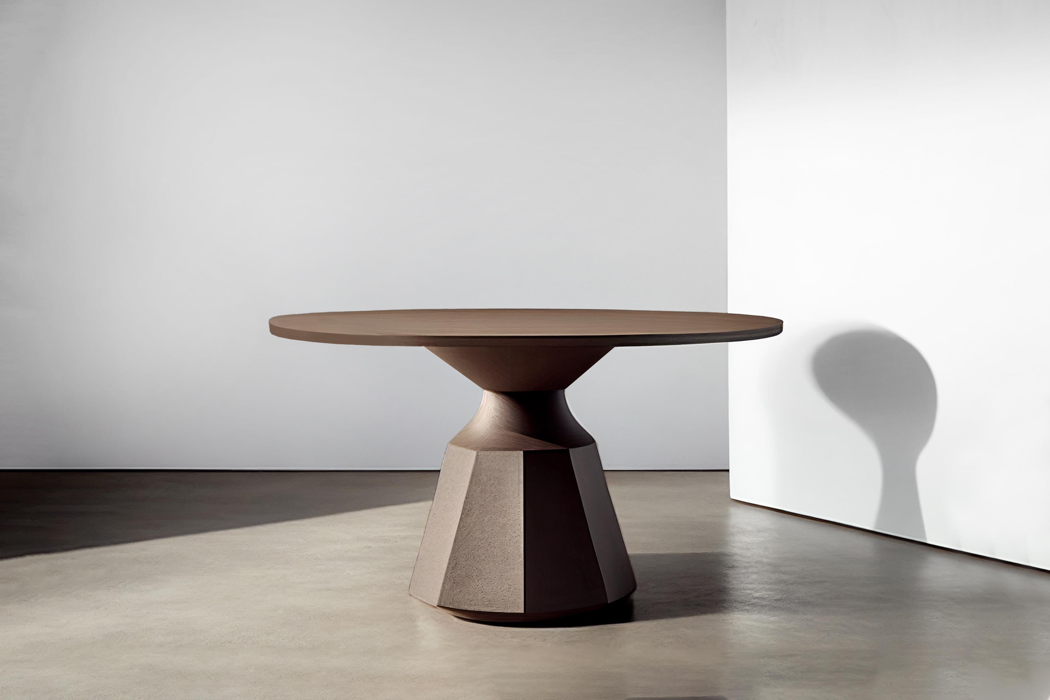 round wood cone pedestal dining table