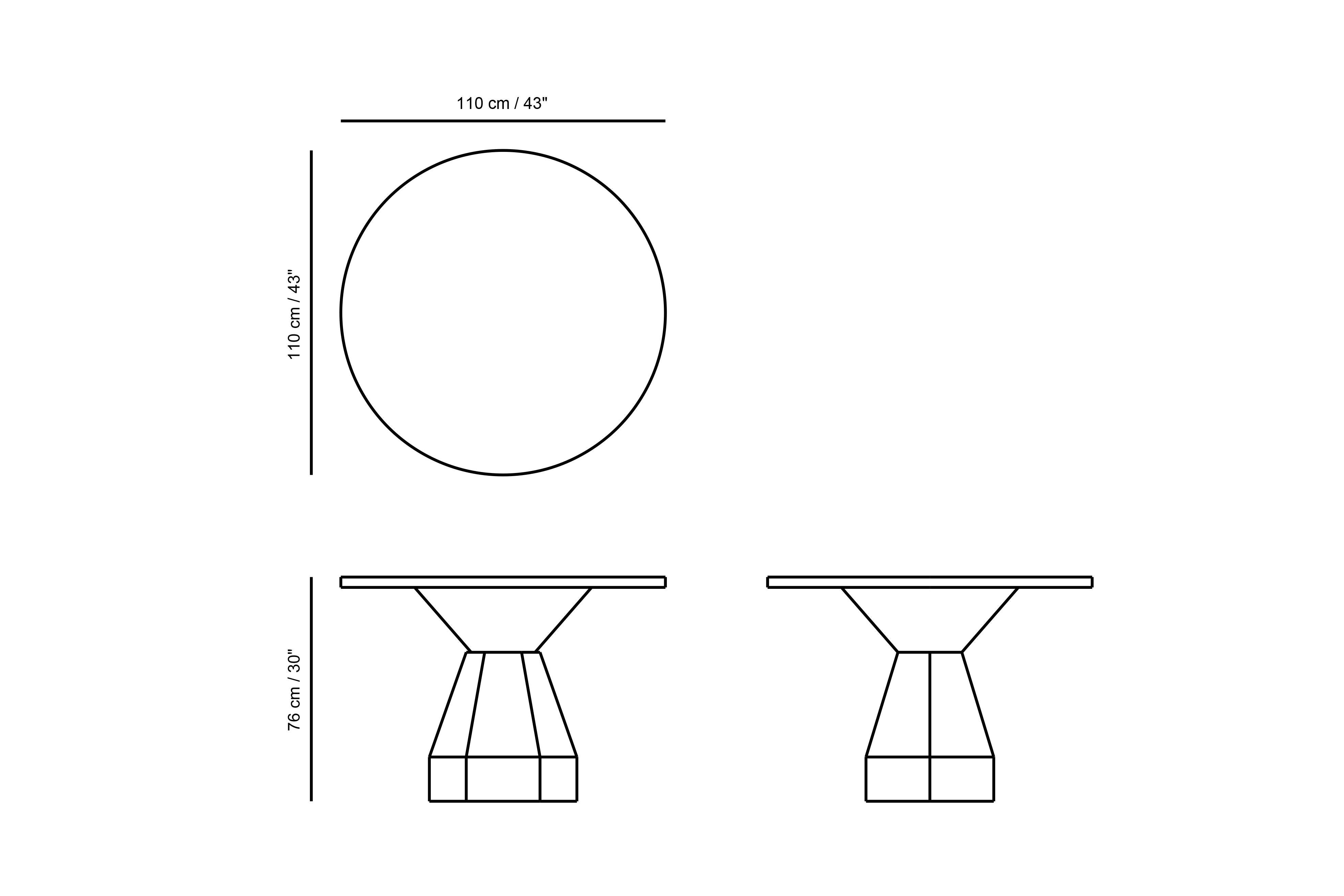 Hand-Crafted Moka Dining Table E, Round Table for Four by NONO For Sale