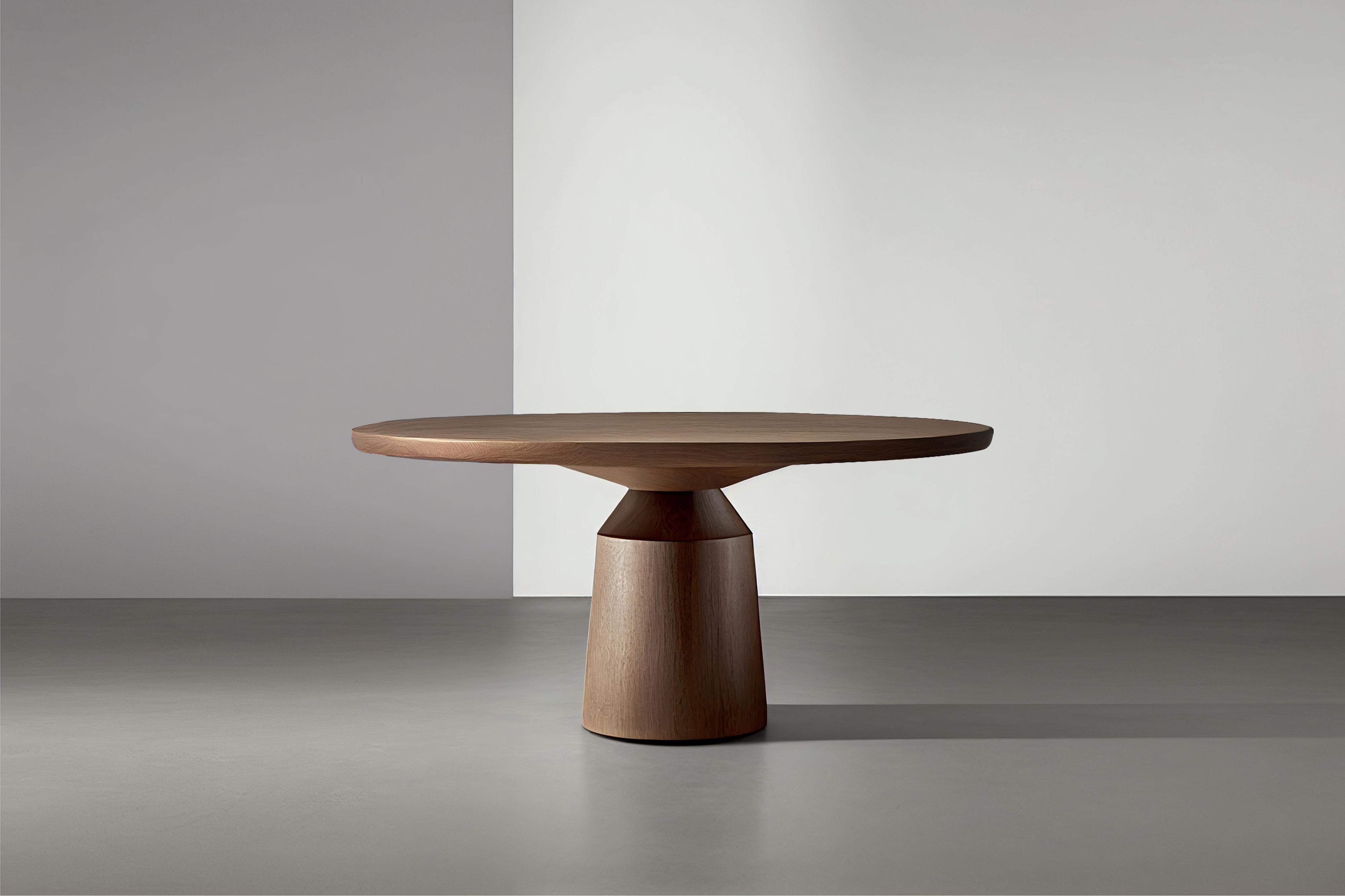 Moka dining table, round table for four by NONO 

The Moka dining table is a sculptural dining table collection inspired by the iconic Italian moka pot. Crafted from solid wood, its contemporary shapes is a design of the NONO Design Team. With a