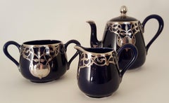 Mokka-Garnitur, 3teilig, L + Kranz, LENOX, Art Deco, 1. Hälfte 20. Jh.