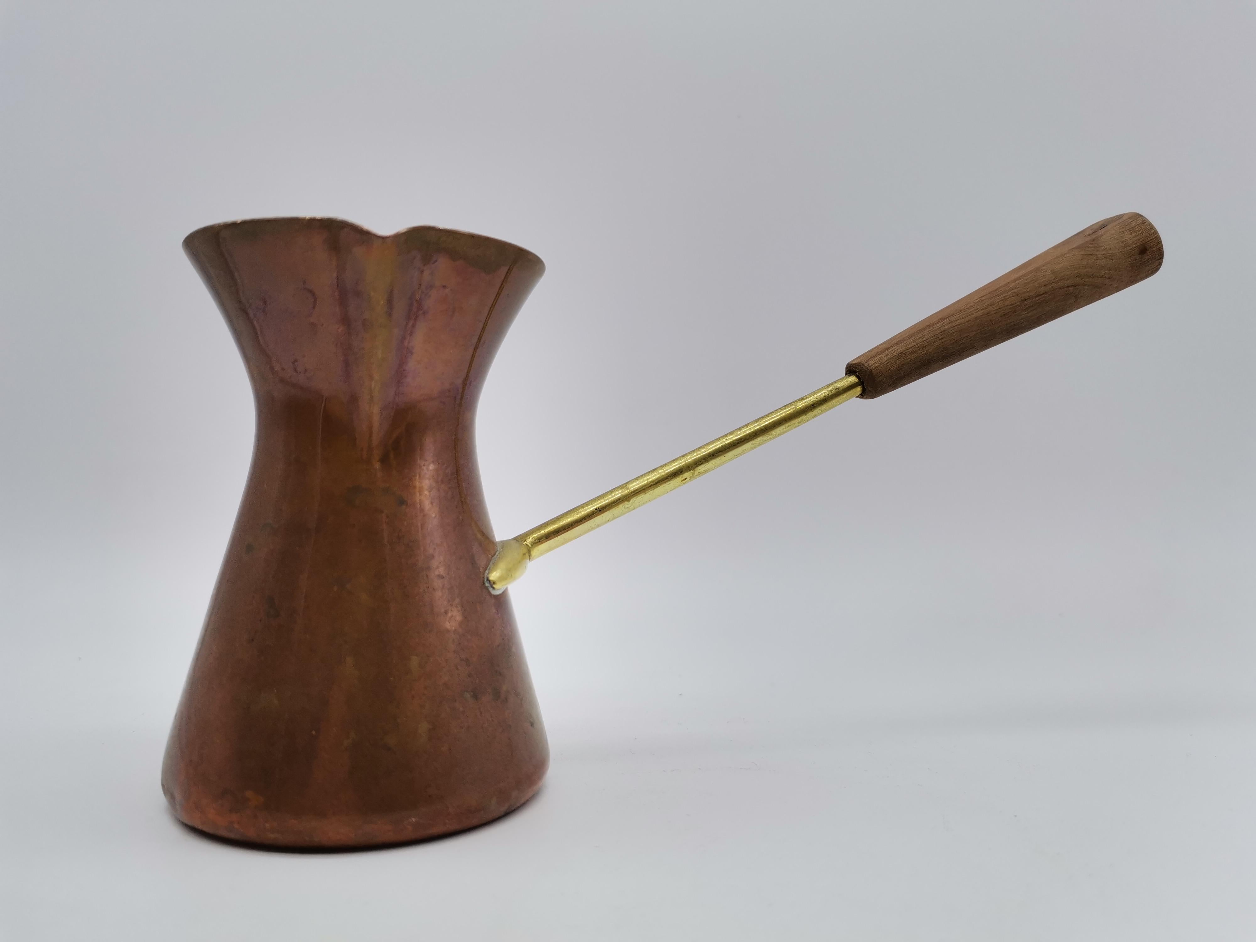 A small coffee pot for mokka coffee by Karl Hagenauer Vienna. Wooden handle.