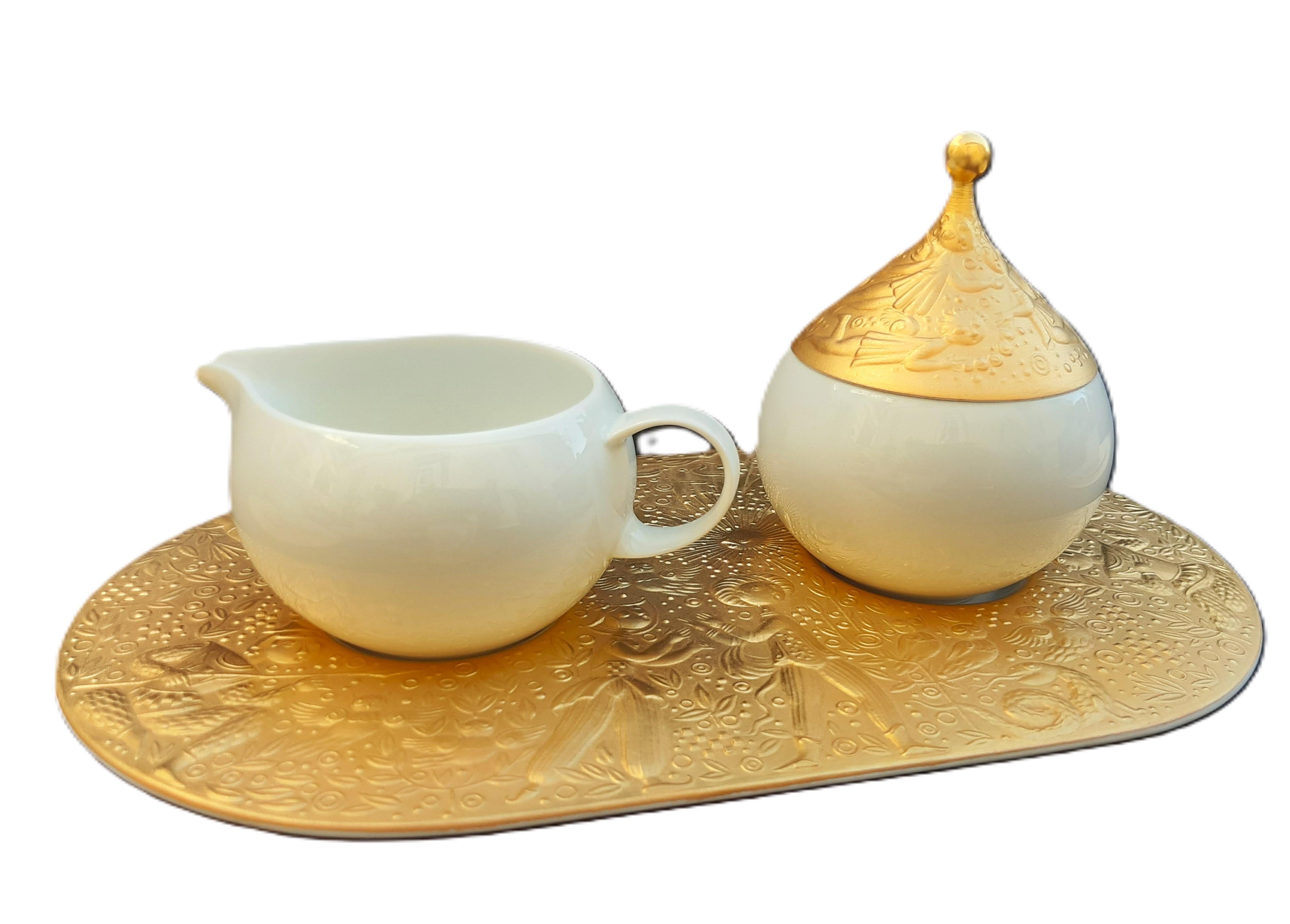 Mokkaservice SARASTRO von Rosenthal - »Zauberflöte«, 24 Karat vergoldet, 1980er In Excellent Condition For Sale In Aachen, DE