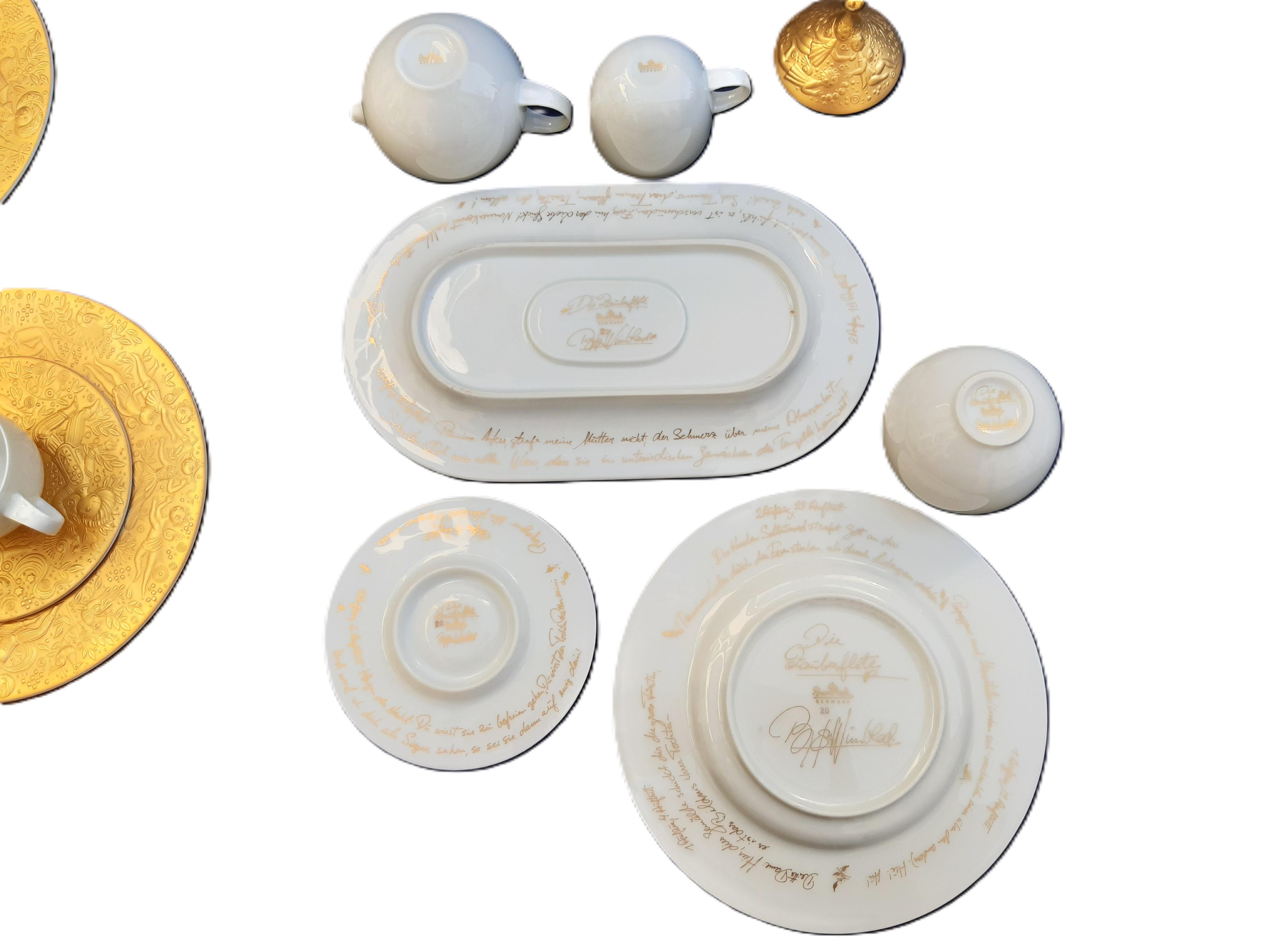 Mokkaservice SARASTRO von Rosenthal - »Zauberflöte«, 24 Karat vergoldet, 1980er For Sale 2