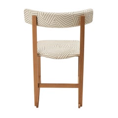 Mokki Dining Chair in Deconstructed Stripe Schumacher Performance Fabric