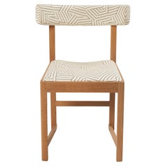 Mokki Dining Chair in Deconstructed Stripe Schumacher Performance Fabric