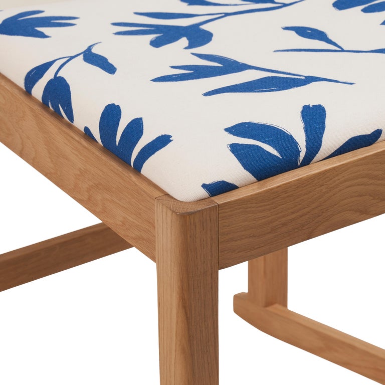 Mokki Dining Chair Upholstered in Laurel Schumacher Performance Fabric For Sale at 1stDibs