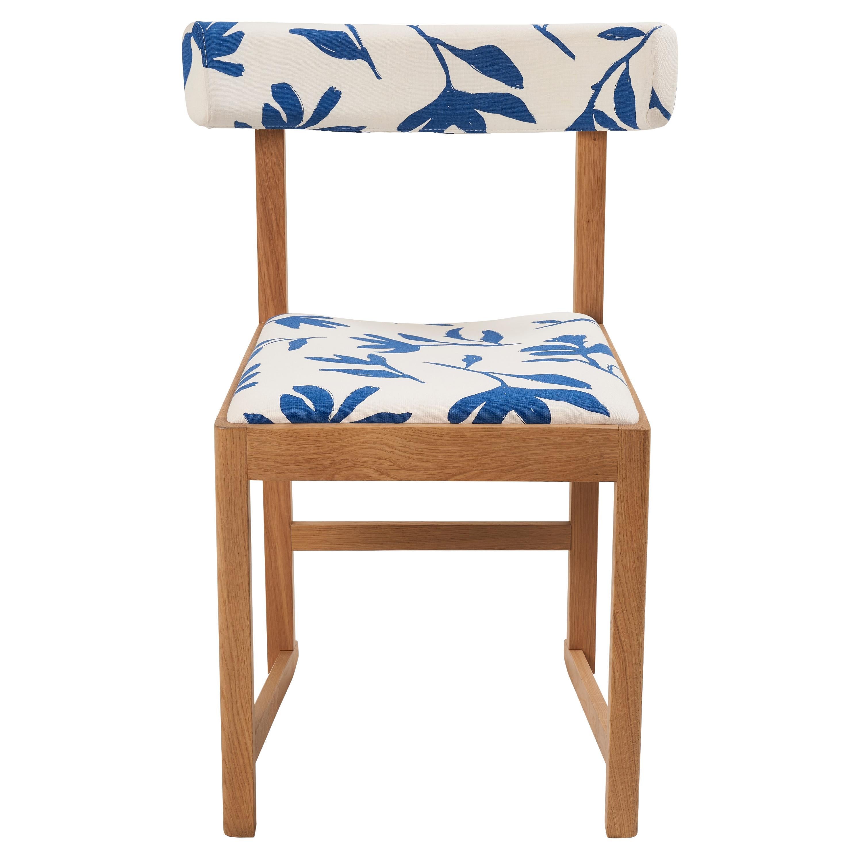 Mokki Dining Chair Upholstered in Laurel Schumacher Performance Fabric For Sale