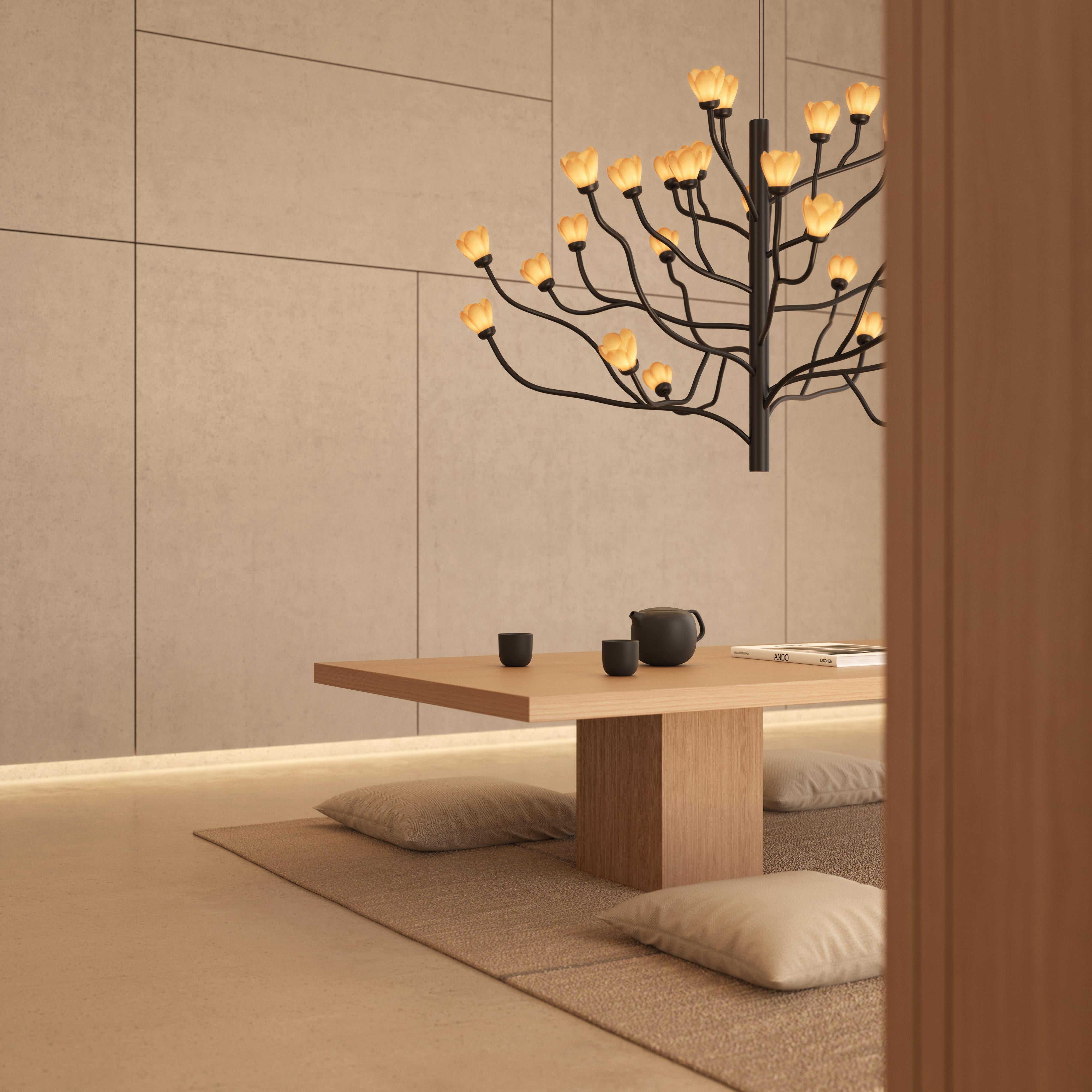 Hand-Crafted Mokuren Chandelier by Naoto Fukasawa For Sale