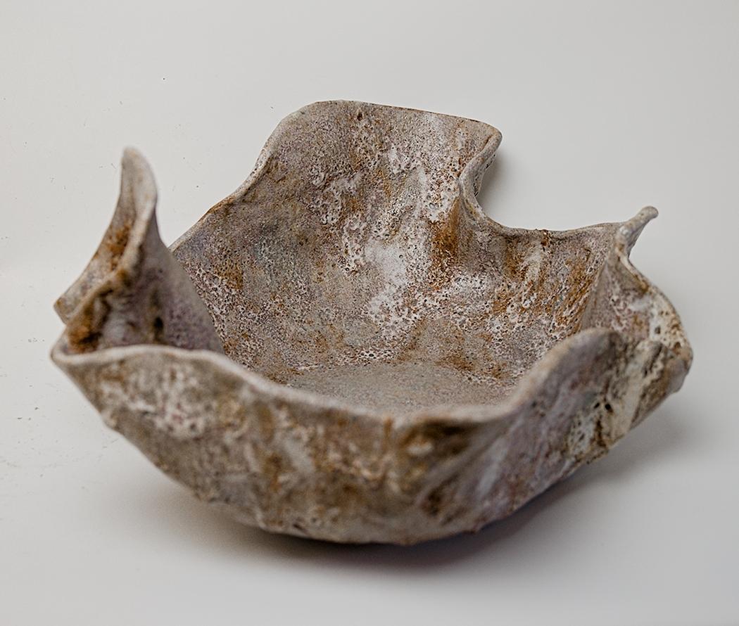 Hand-Crafted Mokuza Organic  Low Wide Bowl II For Sale